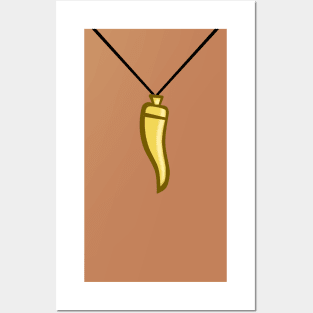 TD Vito - Gold horn-shaped pendant Posters and Art